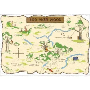  3.5 in. x 27 in. Winnie the Pooh 100 Aker Wood Peel and Stick Map (1-Piece) | The Home Depot