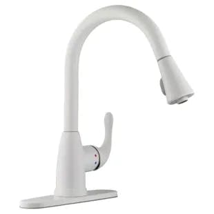  Market Single-Handle Pull-Down Kitchen Faucet with TurboSpray and FastMount in White | The Home Depot
