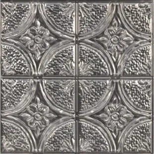  Camden 10 in. x 10 in. Antique Silver Faux Tin Peel and Stick Backsplash Tile Decals | The Home Depot