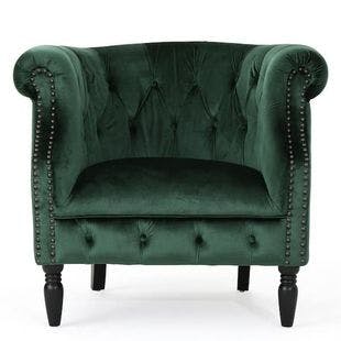  Akira Emerald Velvet Upholstered Club Chair | The Home Depot