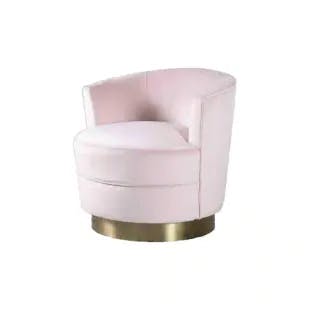  Midori Velour Pink Modern Swivel Accent Chair | The Home Depot