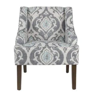  Global Damask Suri Blue Classic Swoop Accent Chair | The Home Depot
