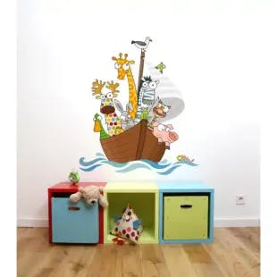  (35 in x 40 in) Multi-Color "Funny Ship's Boys" Kids Wall Decal | The Home Depot