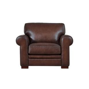  Brookfield Caramel Brown Leather Chair | The Home Depot