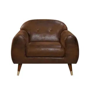  Iris Brown Polyester blend Upholstery Barrel Accent Chair | The Home Depot