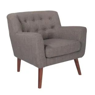  Mill Lane Model MLL51-M59 Cement Upholstered Mid Century Accent Arm Chair with Tufted Back | The Home Depot