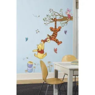  5 in. x 19 in. Winnie the Pooh Swinging for Honey Peel and Stick Giant Wall Decals | The Home Depot
