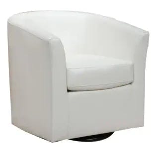  Nylah Ivory PU Swivel Club Chair | The Home Depot