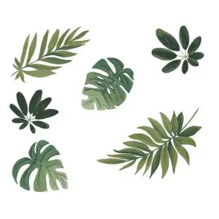  Green Havana Leaves Wall Decal | The Home Depot