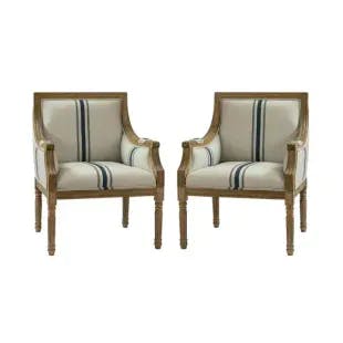  Agenor Navy Armchair with Turned Leg (Set of 2) | The Home Depot
