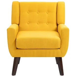  Yellow Upholstery Arm Chair (Set of 1) | The Home Depot