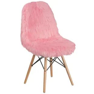  Shaggy Dog Light Pink Accent Chair | The Home Depot