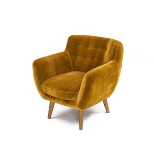  Rhodes Mustard Mid Century Modern Tufted Arm Chair | The Home Depot
