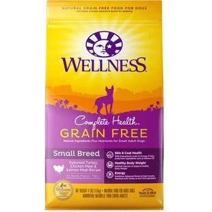 WELLNESS Grain-Free Complete Health Small Breed Adult Deboned Turkey, Chicken Meal & Salmon Meal Recipe Dry Dog Food, 11-lb bag - Chewy