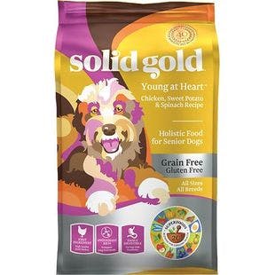 SOLID GOLD Young At Heart Senior Grain-Free Chicken, Sweet Potato & Spinach Dry Dog Food, 24-lb bag - Chewy