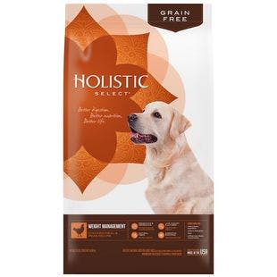 HOLISTIC SELECT Weight Management Chicken Meal & Peas Recipe Dry Dog Food, 24-lb bag - Chewy