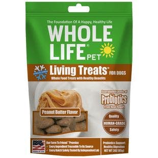 WHOLE LIFE Living Treats Peanut Butter Flavor Freeze-Dried Dog Treats, 3-oz bag - Chewy