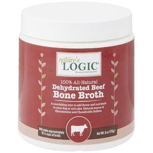 NATURE'S LOGIC Dehydrated Beef Bone Broth Dog & Cat Food Topper, 6-oz tub - Chewy