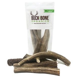 BUCK BONE ORGANICS Premium Whole Deer Antler Dog Chews, 6 count, Medium - Chewy