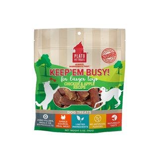 PLATO Keep Em' Busy Chicken & Apple Toy Refill Grain-Free Dog Treats, 5-oz bag, Large - Chewy