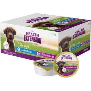 HEALTH EXTENSION Little Cups Chicken & Turkey Recipe Variety Pack Grain-Free Wet Puppy Food, 3.5-oz, case of 12 - Chewy