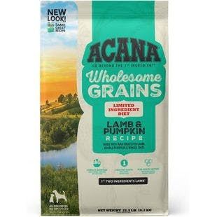ACANA Singles + Wholesome Grains Limited Ingredient Diet Lamb & Pumpkin Recipe Dry Dog Food, 22.5-lb bag - Chewy
