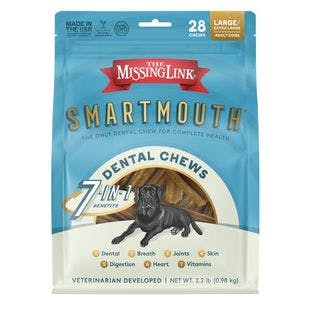 THE MISSING LINK Smartmouth Dental Chews for Large & Giant Dogs, over 50 lbs, 28 count - Chewy