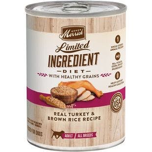MERRICK Limited Ingredient Diet Turkey & Brown Rice Recipe Wet Dog Food, 12.7-oz can, case of 12 - Chewy
