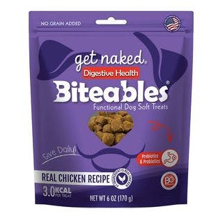 GET NAKED Biteables Functional Digestive Health Real Chicken Recipe Dog Treats, 6-oz bag - Chewy