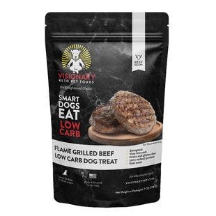 VISIONARY PET FOODS Flame Grilled Beef Low Carb Grain-Free Dog Treats, 7-oz pouch - Chewy