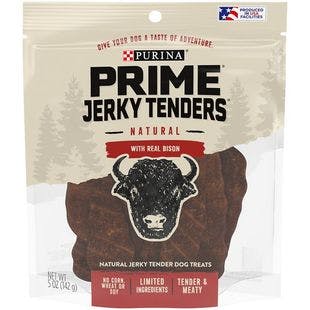 Purina Prime Jerky Tenders Real Bison Dog Treats, 5-oz pouch - Chewy