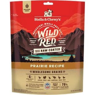 STELLA & CHEWY'S Wild Red Raw Coated Kibble Wholesome Grains Prairie Recipe Dry Dog Food, 1-lb bag - Chewy