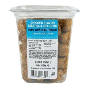 MEATY TREATS Meatball Delights Chicken Flavor Soft & Chewy Dog Treats, 8-oz canister - Chewy
