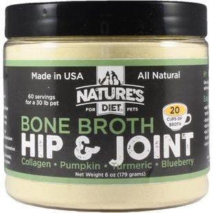 NATURE'S DIET Hip & Joint Bone Broth Dry Dog & Cat Food Topping, 6-oz jar - Chewy