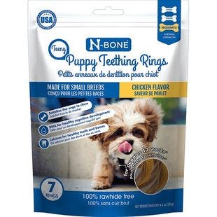 N-BONE Teeny Puppy Teething Rings Chicken Flavor Dog Treats, 7 count - Chewy