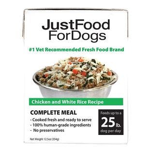 JUSTFOODFORDOGS PantryFresh Chicken & White Rice Recipe Fresh Dog Food, 12.5-oz pouch, case of 12 - Chewy