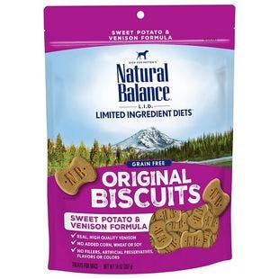 NATURAL BALANCE L.I.T. Limited Ingredient Grain-Free Treats Sweet Potato & Venison Formula Dog Treats, Regular, 14-oz bag - Chewy