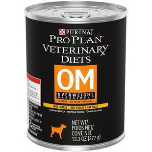 PURINA PRO PLAN VETERINARY DIETS OM Overweight Management Wet Dog Food, 13.3-oz, case of 12 - Chewy