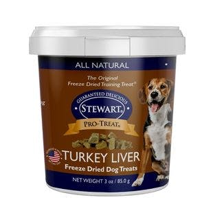 STEWART PRO-TREAT Turkey Liver Freeze-Dried Raw Dog Treats, 3-oz tub - Chewy