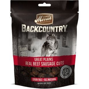 MERRICK Backcountry Great Plains Real Beef Sausage Cuts Grain-Free Dog Treats, 5-oz bag - Chewy