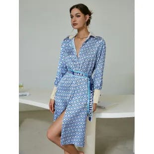 Sollinarry Allover Print Belted Shirt Dress | SHEIN USA