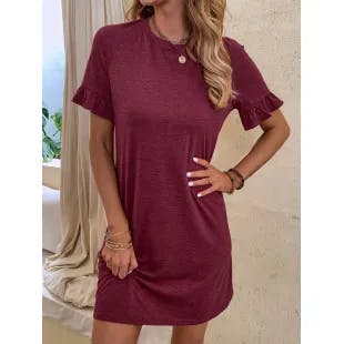 Flounce Sleeve Tee Dress | SHEIN USA