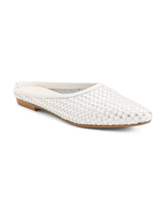 Made In Italy Leather Woven Mules | Women's Shoes | Marshalls
