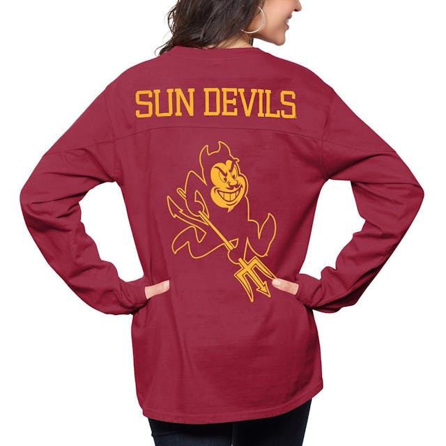 Women's Pressbox Maroon Arizona State Sun Devils The Big Shirt Oversized Long Sleeve T-Shirt