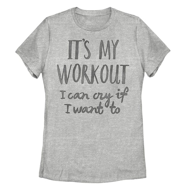 Juniors' It's My Workout I Can Cry If I Want To Graphic Tee