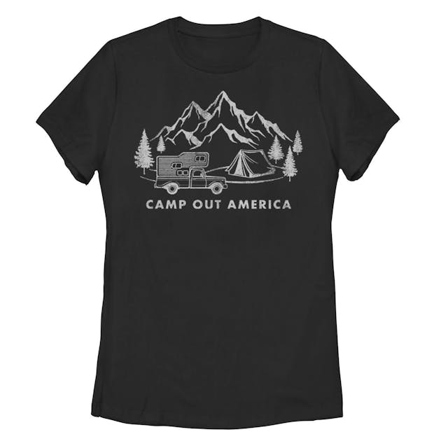 Juniors' "Camp Out America" Tee