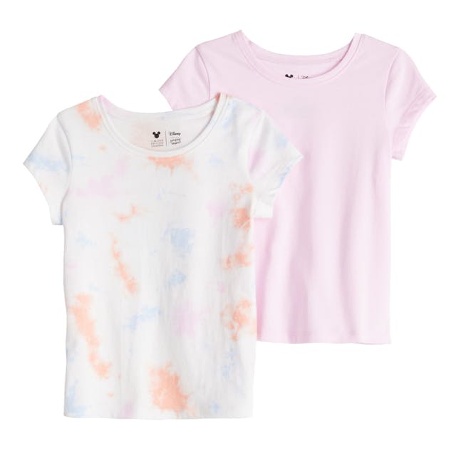 Toddler Girl Jumping Beans® Tie Dye & Solid Core Tees 2-Pack