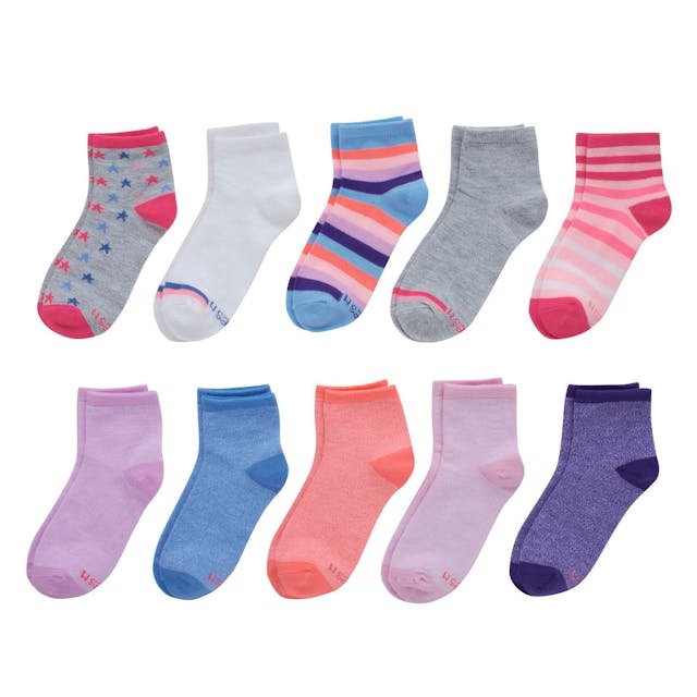 Girls Hanes® 10-Pack Ankle Socks