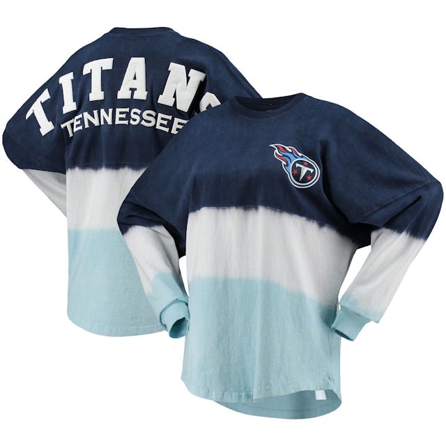 Women's Fanatics Branded Navy/Light Blue Tennessee Titans Ombre Long Sleeve T-Shirt