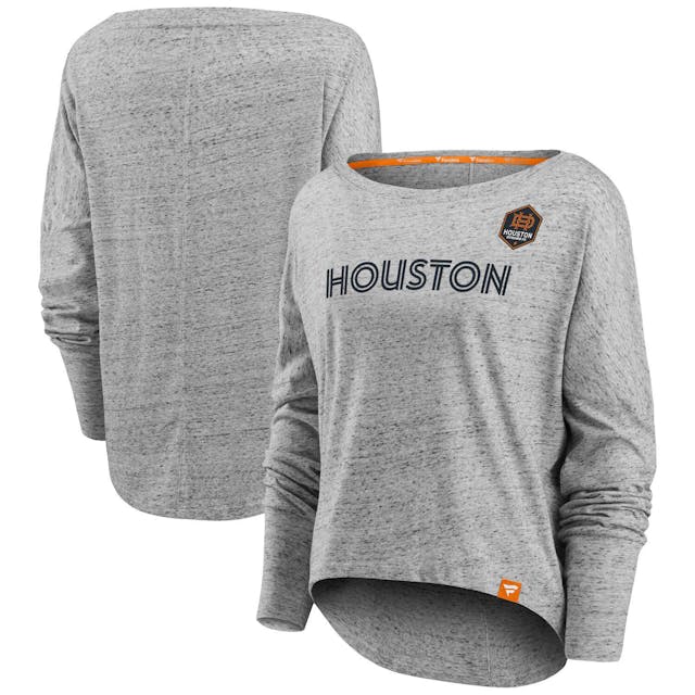 Women's Fanatics Branded Heathered Gray Houston Dynamo FC Long Sleeve Fashion Top